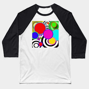 retro polka dot pop art inspired design Baseball T-Shirt